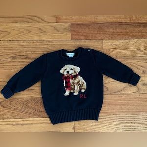 Ralph Lauren navy dog sweater 12 months